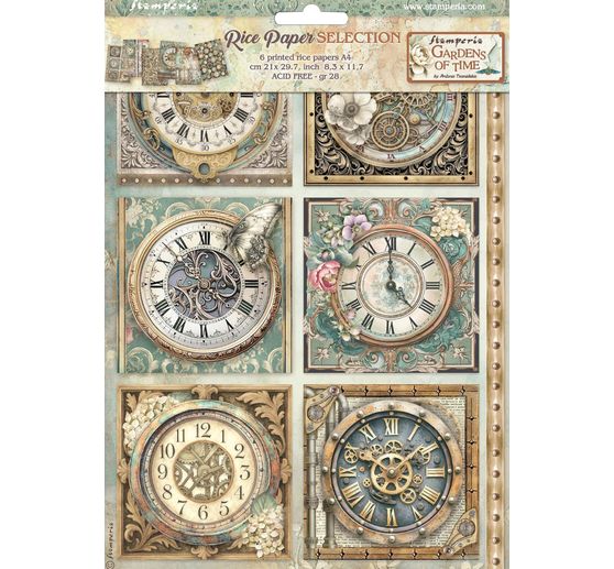 Motief strozijde assortiment "Gardens of Time", DIN A4, set van 6
