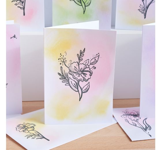 Dubbele kaarten met enveloppen "DIN A6", 50 stuks