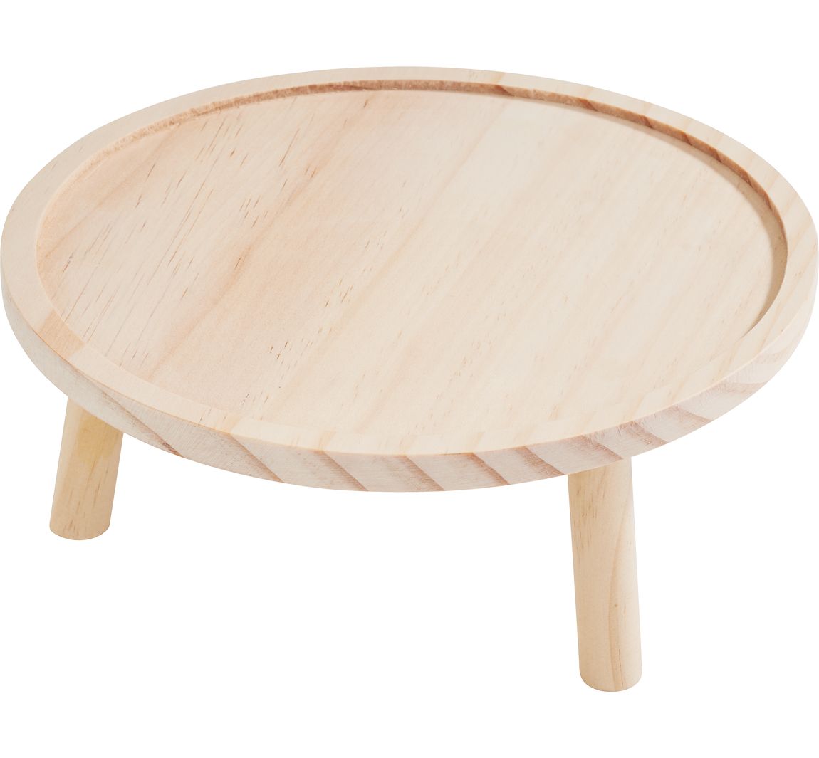 VBS Decoratief houten dienblad "Rond", met voetjes