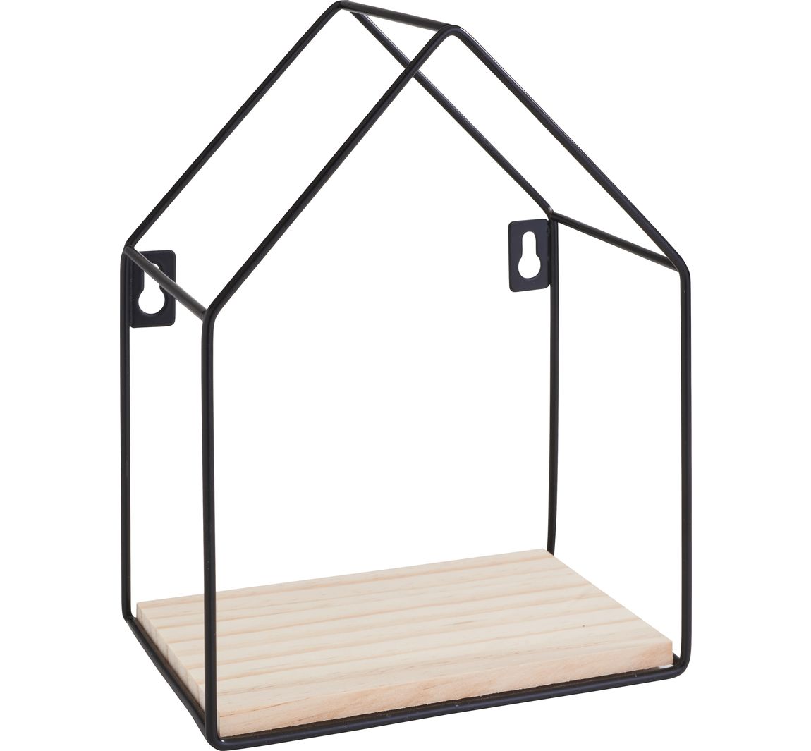 VBS Wandplank "Huis", metaal / hout