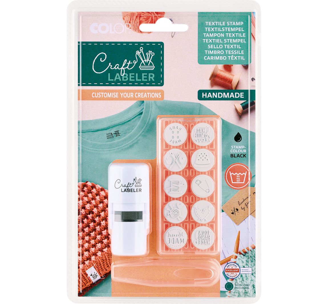 COLOP Craft Labeler textielstempel "Handmade"