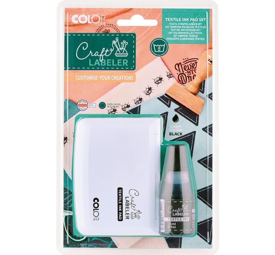COLOP Craft Labeler Textiel Stempel Kussen Set