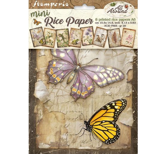 Motif straw silk assortment "All Around", DIN A6, set of 8