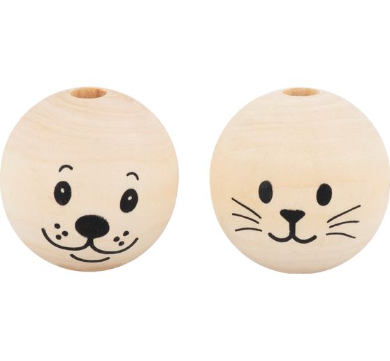 Houten koppen "Hond en Kat", set van 8