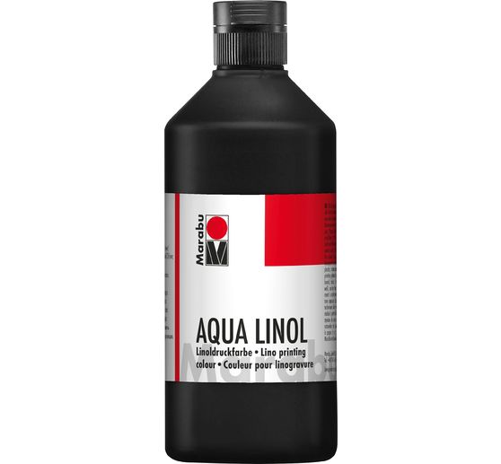 Marabu Aqua linodrukverf, zwart, 500 ml