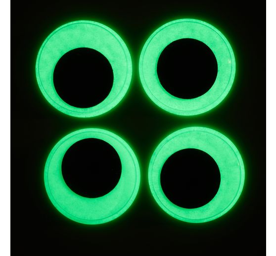 Wiggle eyes self-adhesive "Photoluminescent", &Oslash; 35 mm, 4 pieces