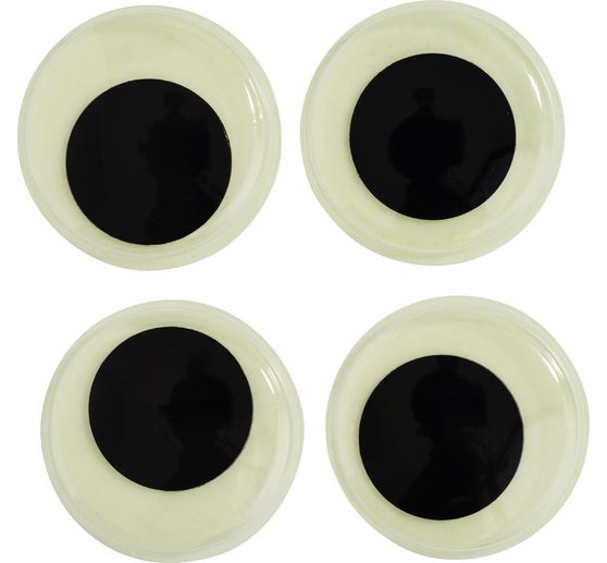 Wiggle eyes self-adhesive "Photoluminescent", &Oslash; 35 mm, 4 pieces