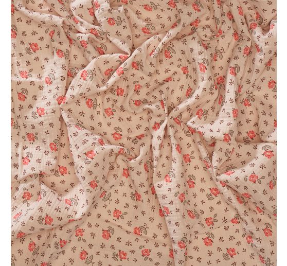 Muslin cotton fabric "Roses"