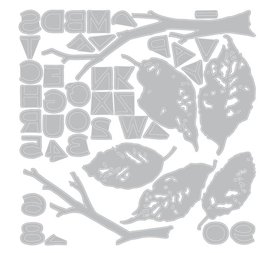 Sizzix Thinlits Punching template "Leaves + Sticks by Tim Holtz"