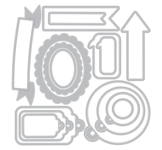 Sizzix Framelits Ponssjabloon "Banners, Tags & Labels"