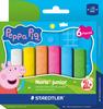 Noris junior stoepkrijt "Peppa Pig", 6 kleuren