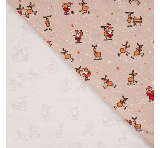 Jersey fabric "Santa and Rudolf"
