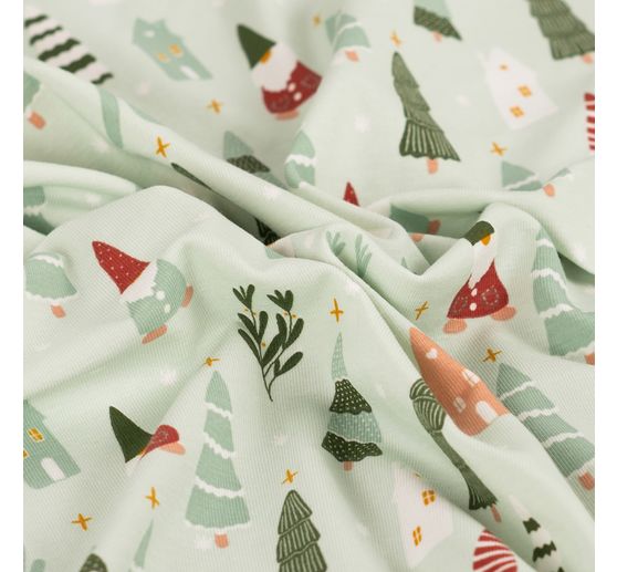 Jersey stof "Kerst elfen"