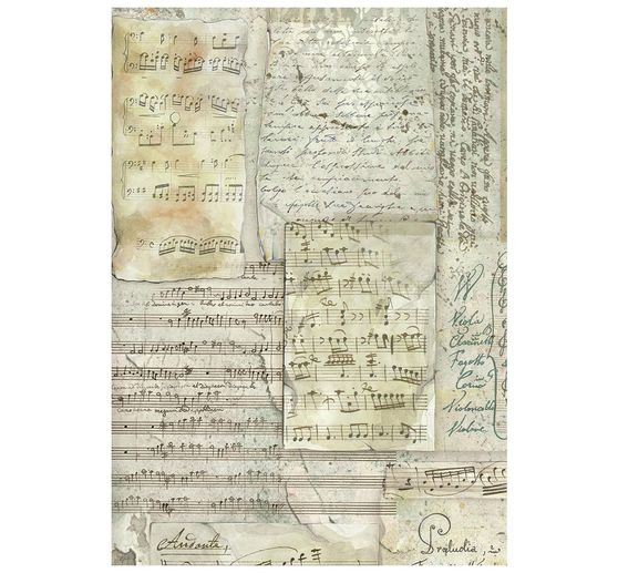 Stamperia Motif straw silk backgrounds "Symphony", DIN A6, set of 8