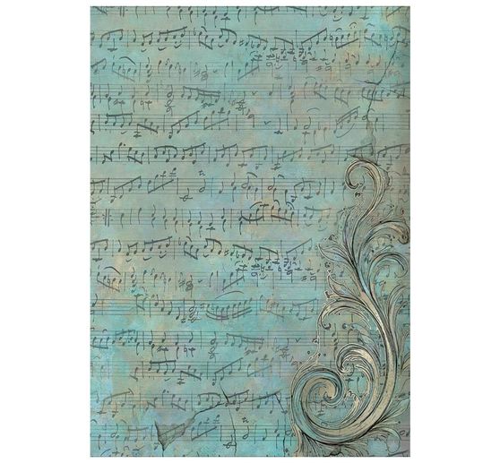 Stamperia Motif straw silk backgrounds "Symphony", DIN A6, set of 8