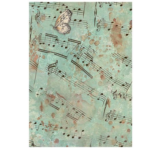 Stamperia Motif straw silk backgrounds "Symphony", DIN A6, set of 8