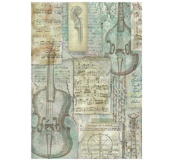 Stamperia Motif straw silk backgrounds "Symphony", DIN A6, set of 8
