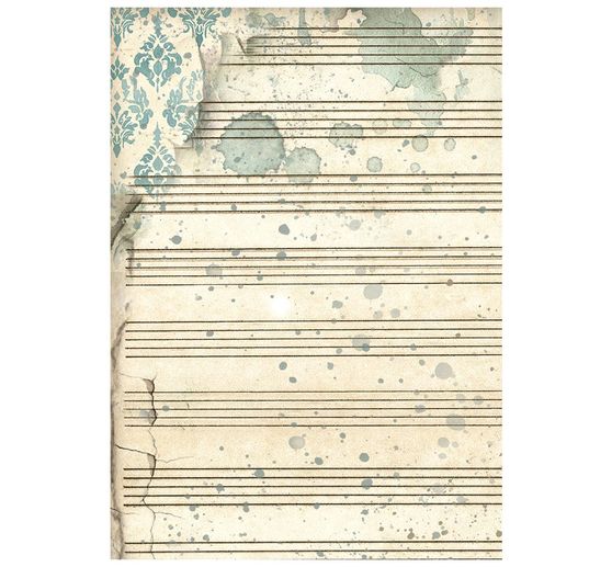 Stamperia Motif straw silk backgrounds "Symphony", DIN A6, set of 8