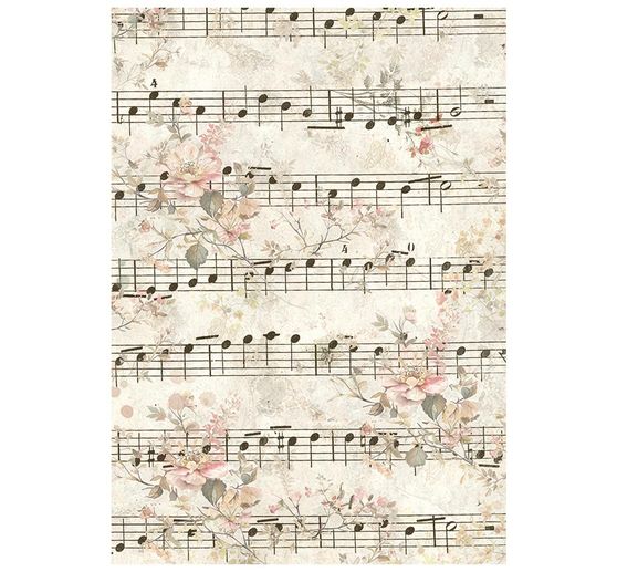 Stamperia Motif straw silk backgrounds "Symphony", DIN A6, set of 8