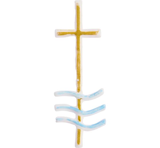 Wax motif &ldquo;Cross with waves&rdquo;
