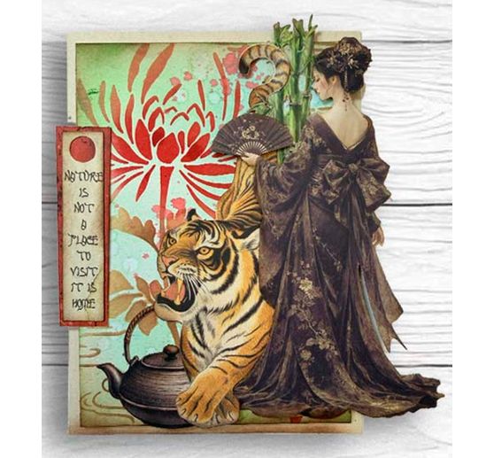Stamperia Sjabloon "Oriental Garden - Lotus flower", 20 x 25 cm