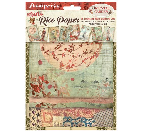 Stamperia Motief strozijde assortiment "Oriental Garden", DIN A6, set van 8