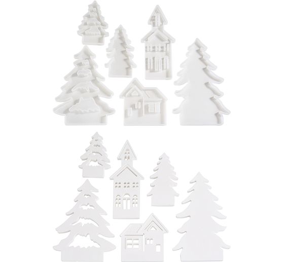 VBS Silicone casting mould "Winter Village" with Interlocking Edge