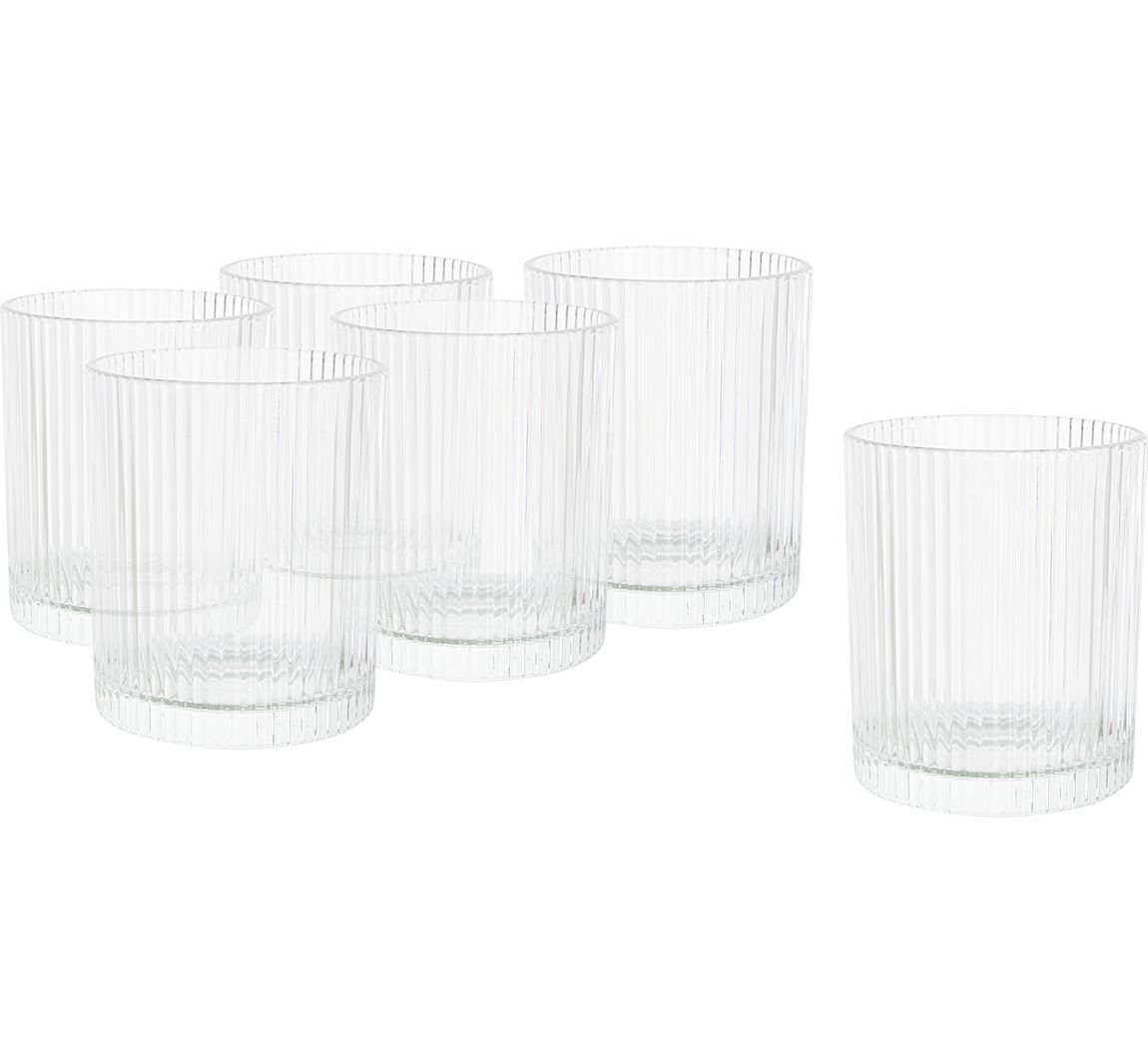 VBS XXL Windlichtglas "Relax", geribbeld, 6 stuks