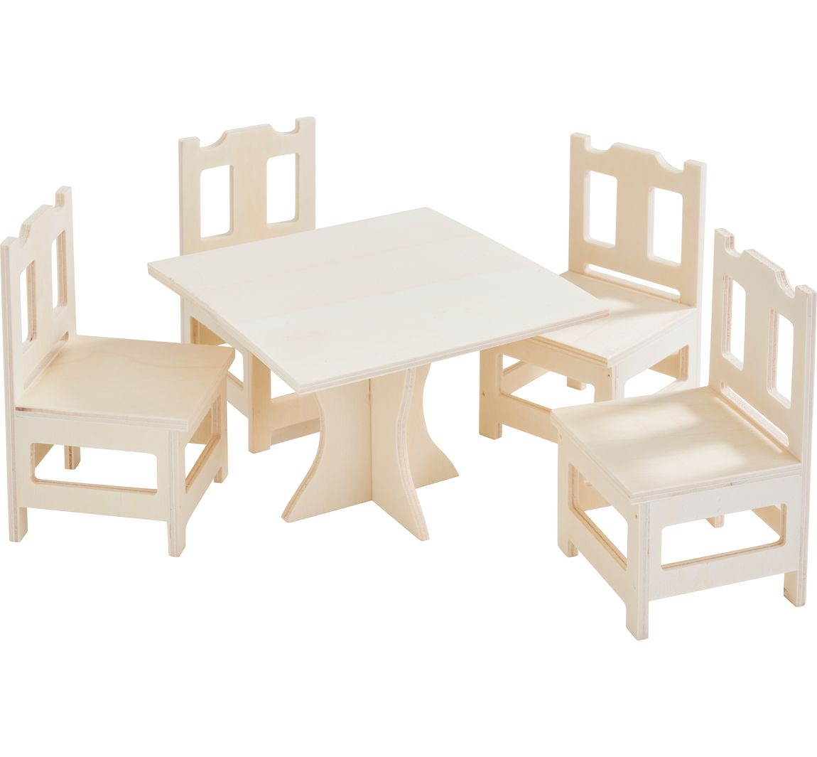 VBS Tafel- en stoelenset "Vierkant", 5-delig