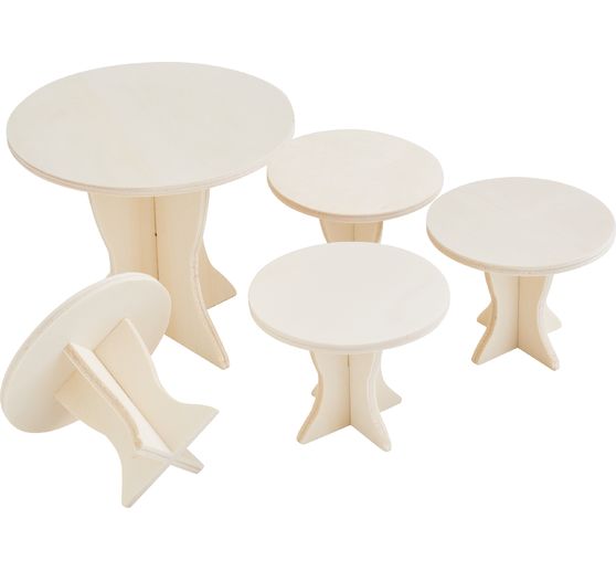 VBS Tafel- en stoelenset "Rond", 5-delig