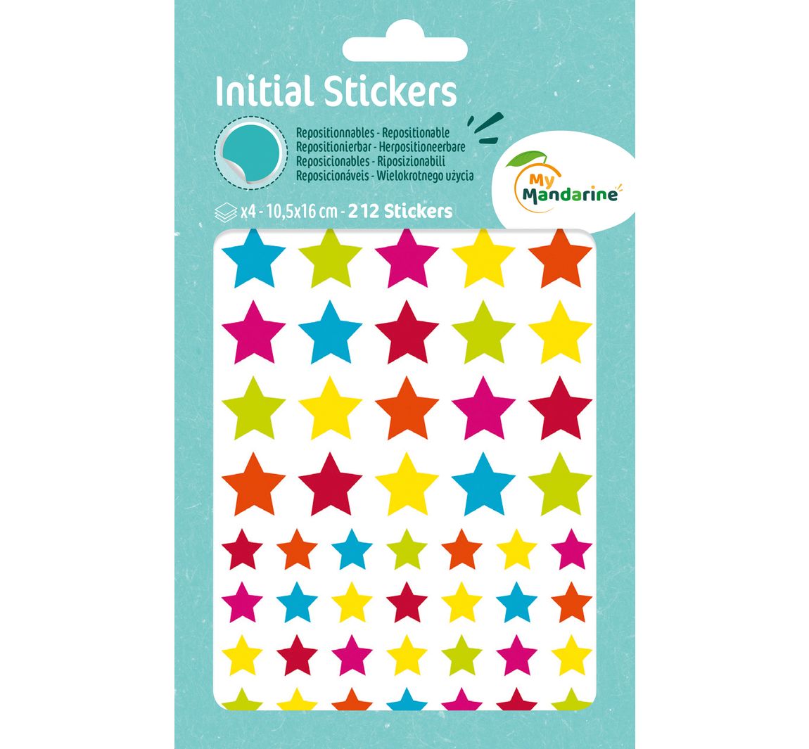 Sticker "Sterren veelkleurig"