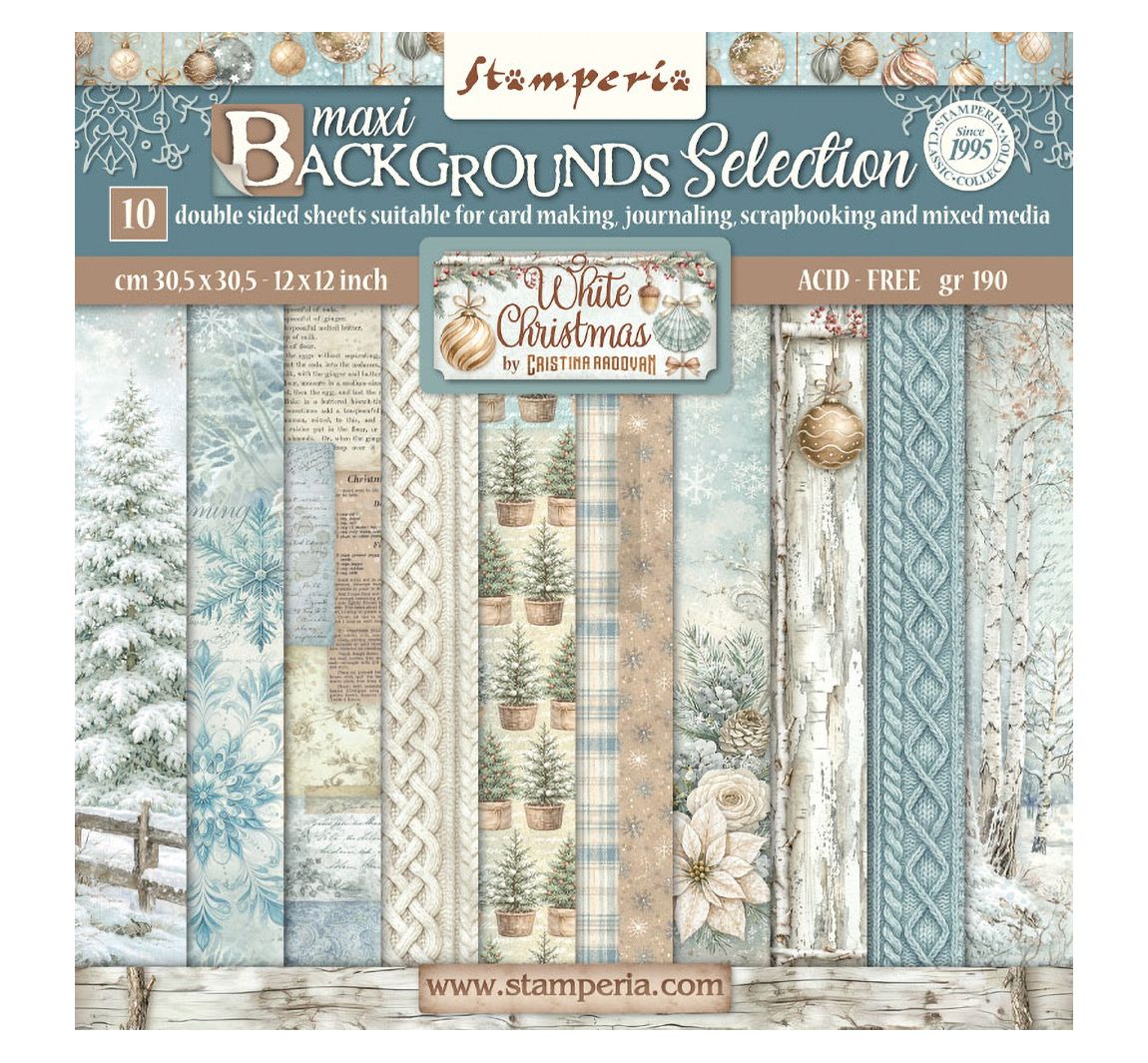 Stamperia Scrapbook blok "White Christmas Backgrounds"