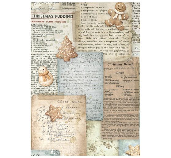 Stamperia Motief strozijde backgrounds "White Christmas", DIN A6, set van 8