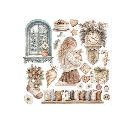 Stamperia Rub On assortiment "White Christmas"