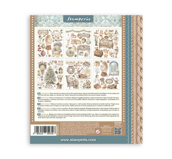 Stamperia XL Rub On assortiment "White Christmas"