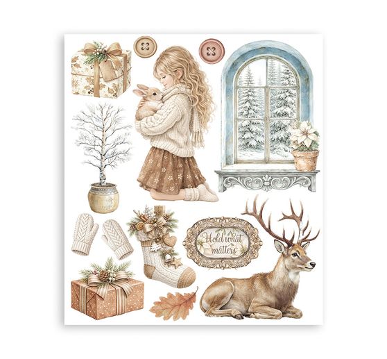 Stamperia XL Rub On assortiment "White Christmas"