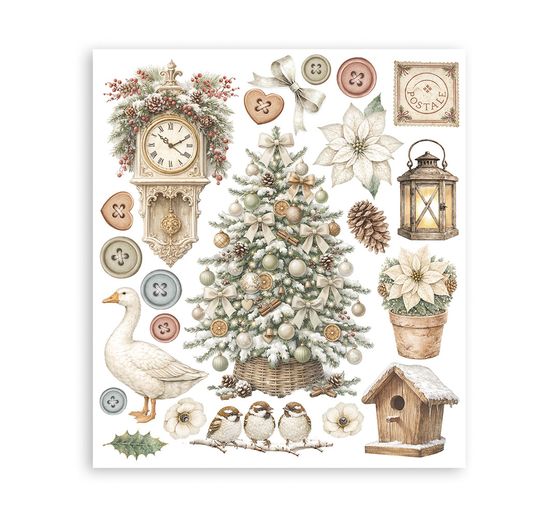 Stamperia XL Rub On assortiment "White Christmas"
