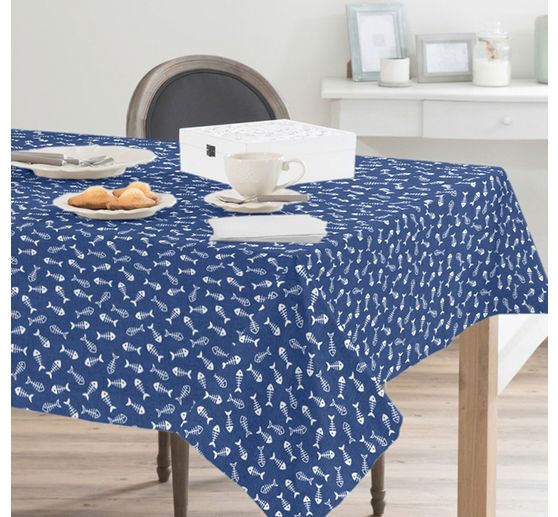 Motiefstof in linnenlook "Visgraat"