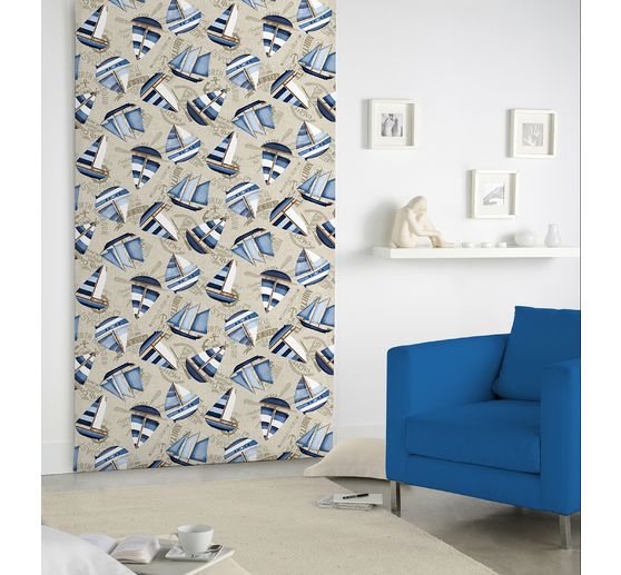 Motiefstof in linnenlook "Harbour"