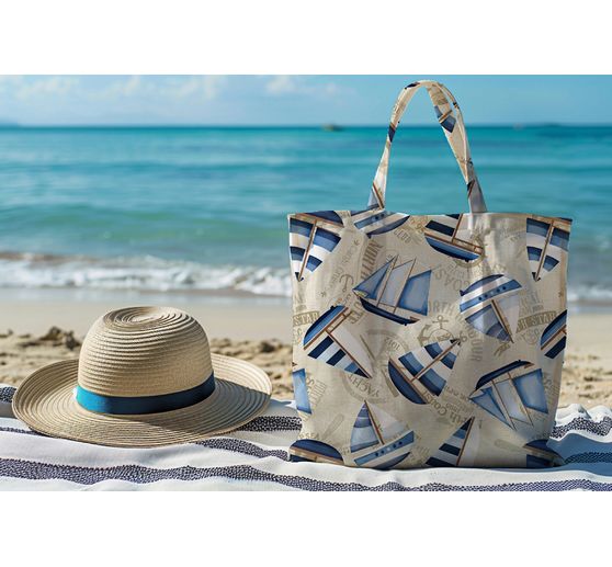 Motiefstof in linnenlook "Harbour"