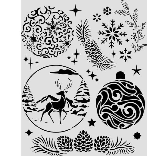 Stamperia Sjabloon "Christmas Balls", 20 x 25 cm