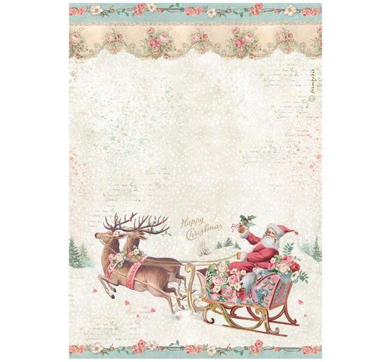 Stamperia Motif straw silk "Winter Magic - Santa Claus"