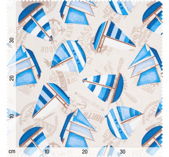 Patterned fabric in linen look "Harbour"