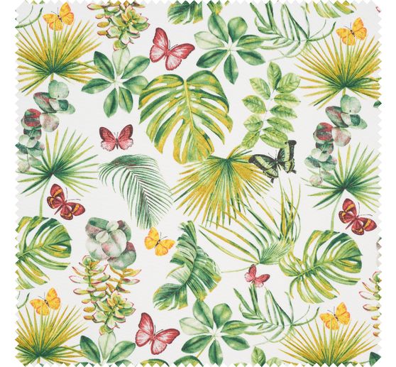 Motiefstof in linnenlook "Tropic Varia"