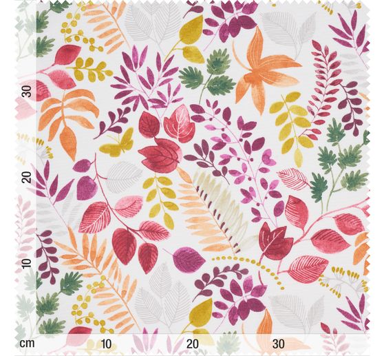 Patterned fabric in linen look "Guajira Leaves"