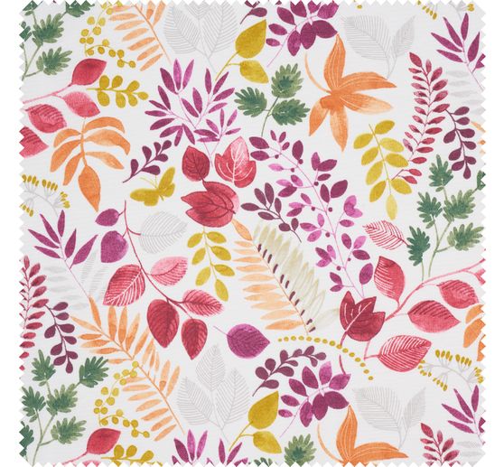 Patterned fabric in linen look "Guajira Leaves"