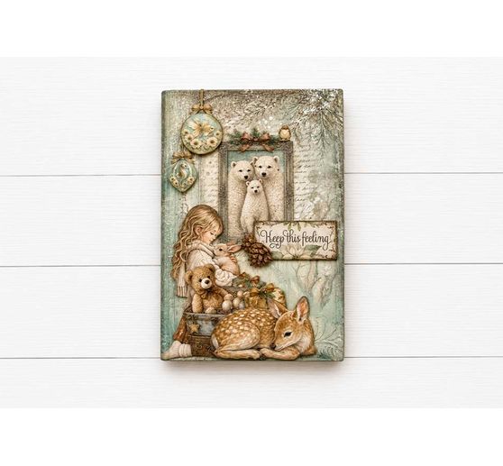 Stamperia Motief strozijde backgrounds "White Christmas", DIN A6, set van 8