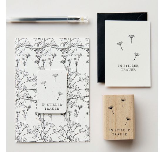 Houten stempel "In stiller Trauer"