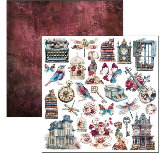 Ciao Bella scrapbookpapier "Bohemian Burgundy"