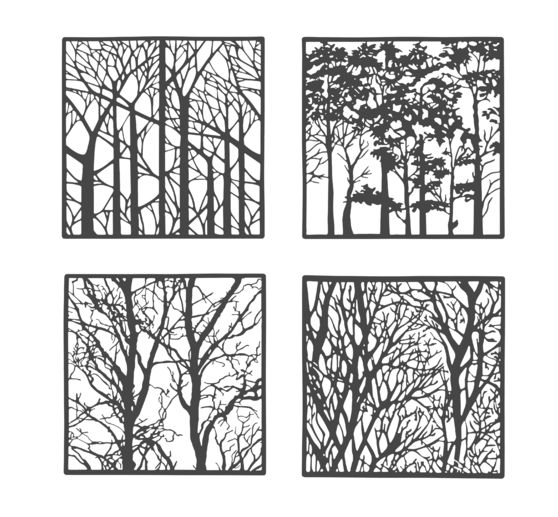VBS Stencil set "Forest", 4 pcs.